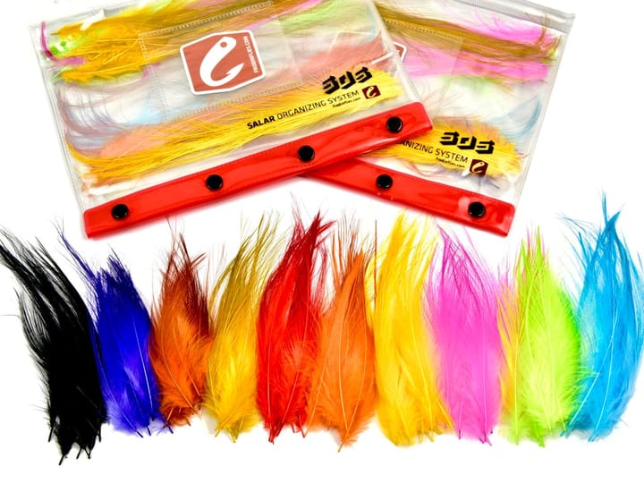 Frodin Flies Frödin Heron Hackle Feather Pack 10 Farger, 100 Fjær Frodin Flies