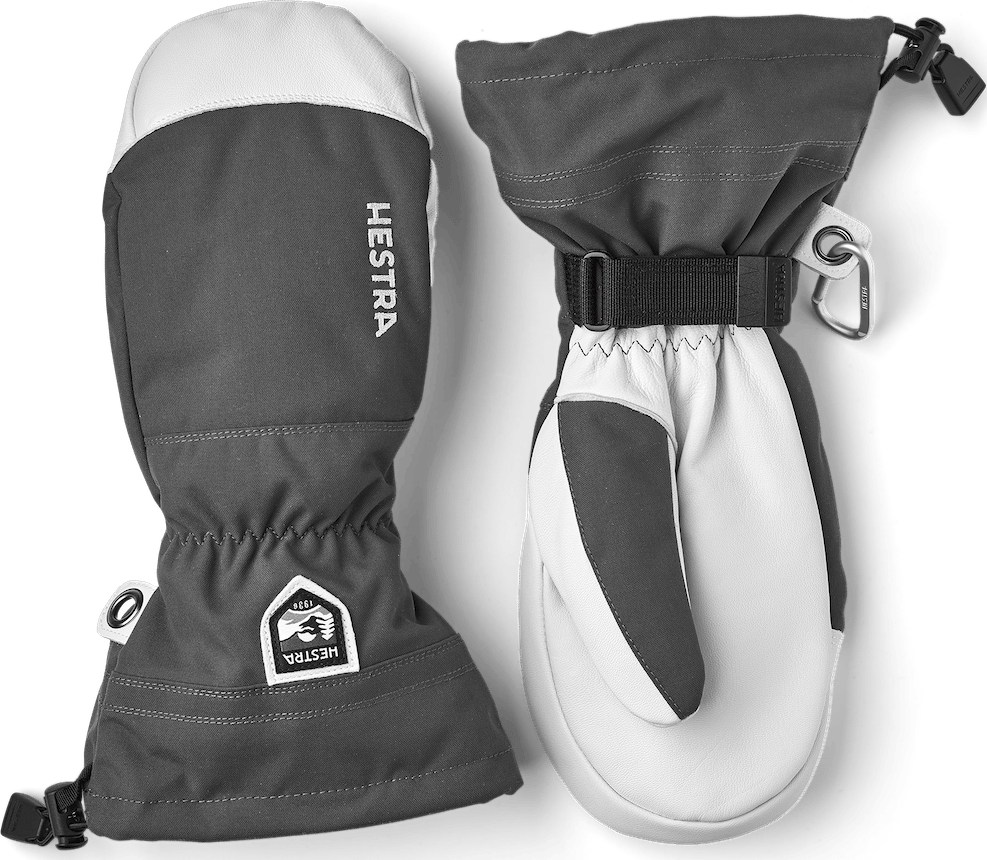 Hestra Army Leather Heli Ski Mitt Grey