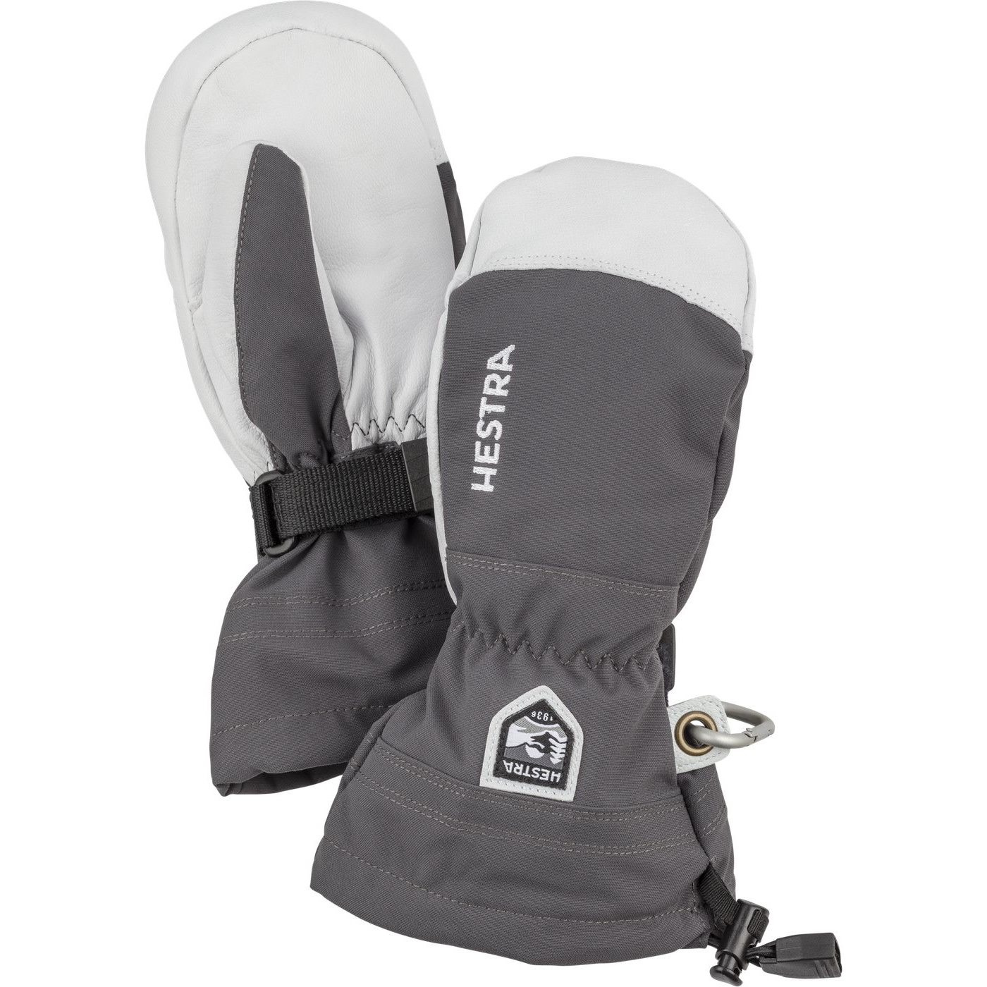 Hestra Juniors’ Army Leather Heli Ski Mitt Grey