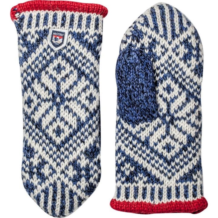 Hestra Nordic Wool Mitt Middle Blue/White Hestra