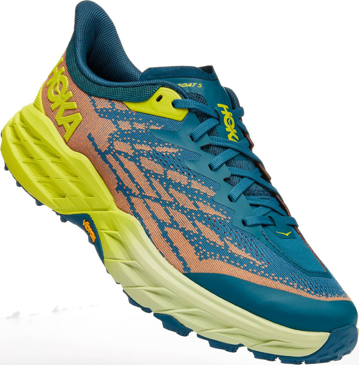 Hoka Speedgoat 5 Shoes - Men's, Fiesta / Radiant Yellow, 12EE,  1123159-FRYL-12EE — Mens Shoe Size: 12 US, Mens Shoe Width: Wide, Color:  Fiesta/Radiant