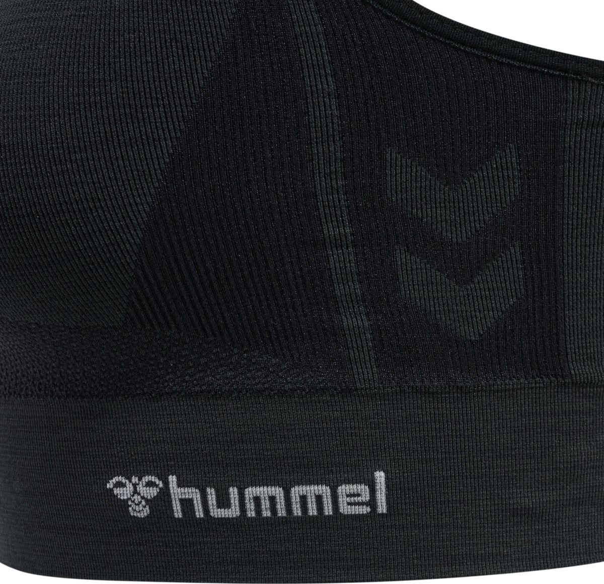 hummel CLEA SEAMLESS TIGHT T-SHIRT L/S - BLACK MELANGE