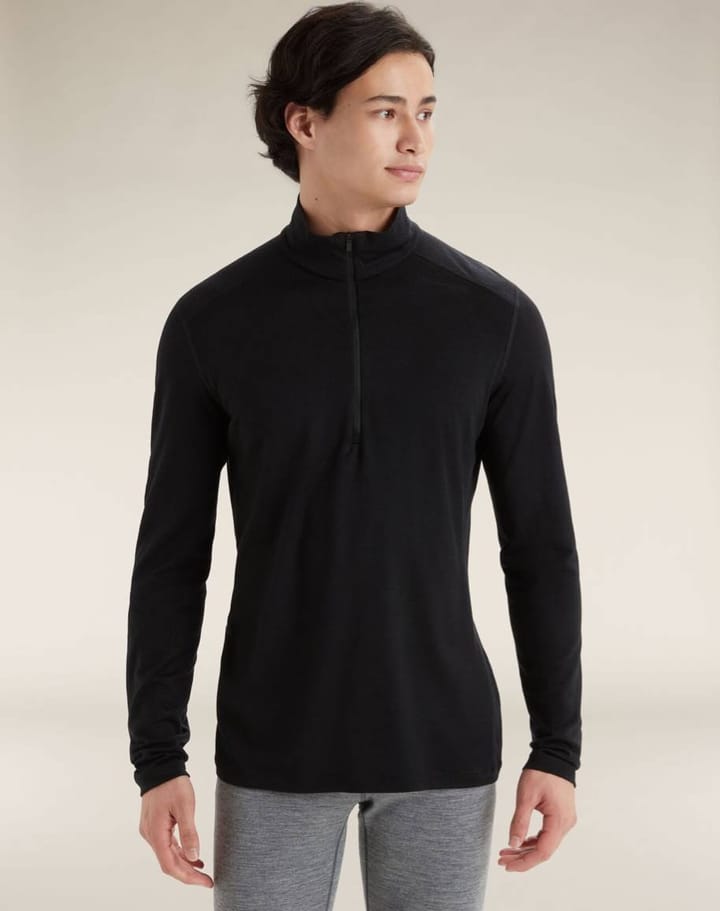 Icebreaker Men's 200 Oasis Longsleeve Half Zip Black Icebreaker