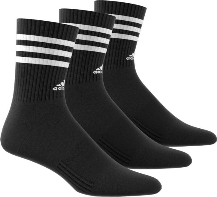 Adidas Unisex 3-Stripes Cushioned Sportswear Crew Socks 3-Pairs Black/White