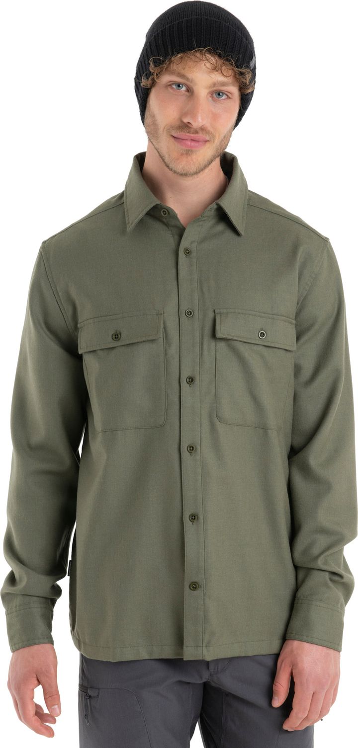 Icebreaker Men's Mer 200 Dawnder Long Sleeve Flannel Shirt Loden Icebreaker