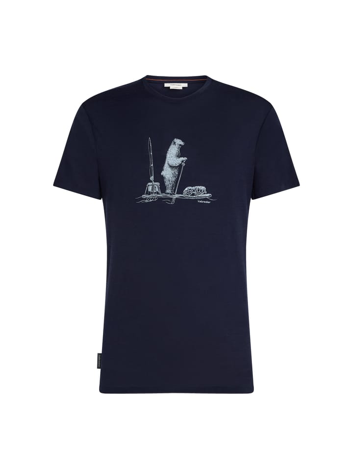 Icebreaker Men's Merino 150 Tech Lite Short Sleeve T-Shirt Polar Paddle Midnight Navy Icebreaker