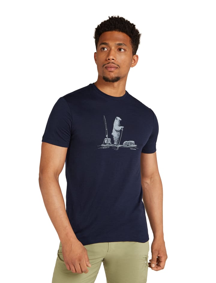 Icebreaker Men's Merino 150 Tech Lite Short Sleeve T-Shirt Polar Paddle Midnight Navy Icebreaker