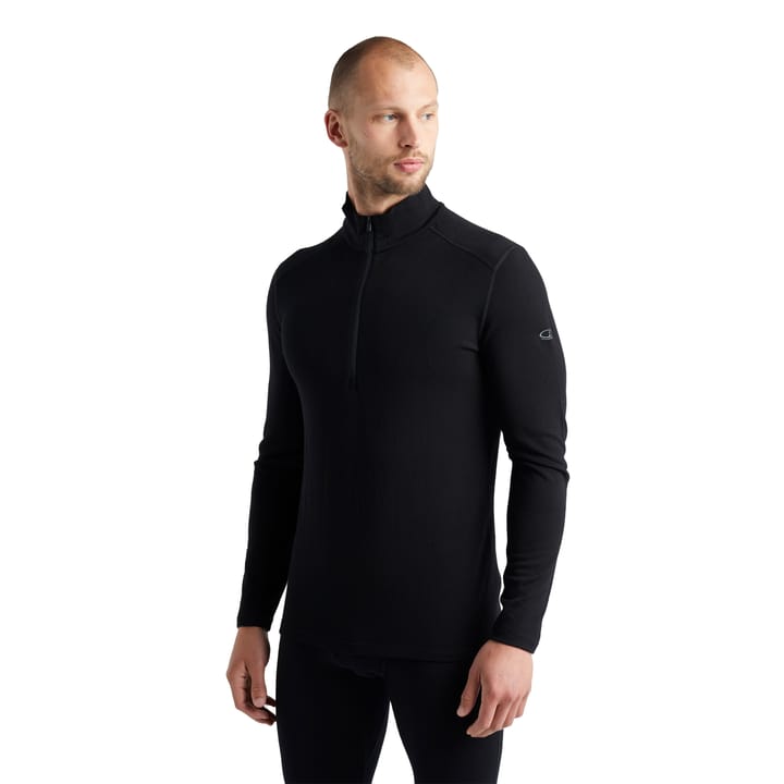 Icebreaker Men's Merino 260 Tech Long Sleeve Half Zip Thermal Top Black Icebreaker