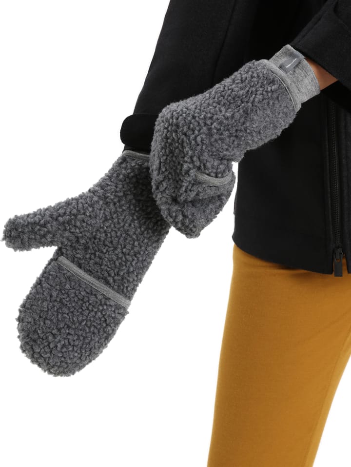 Icebreaker Unisex RealFleece High Pile Mittens Gritstone Heather Icebreaker