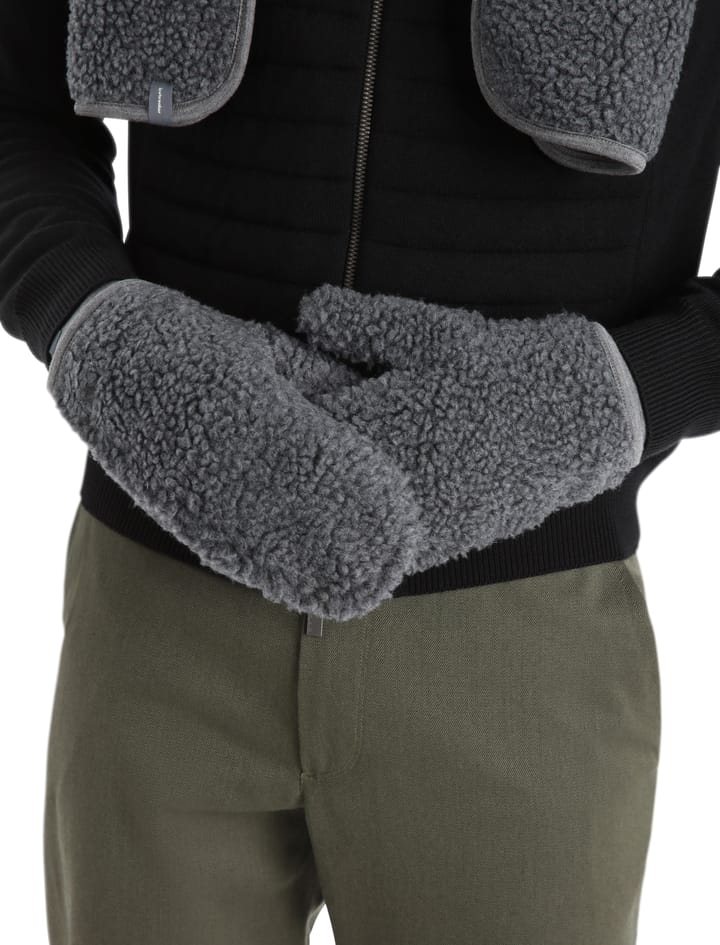 Icebreaker Unisex RealFleece High Pile Mittens Gritstone Heather Icebreaker