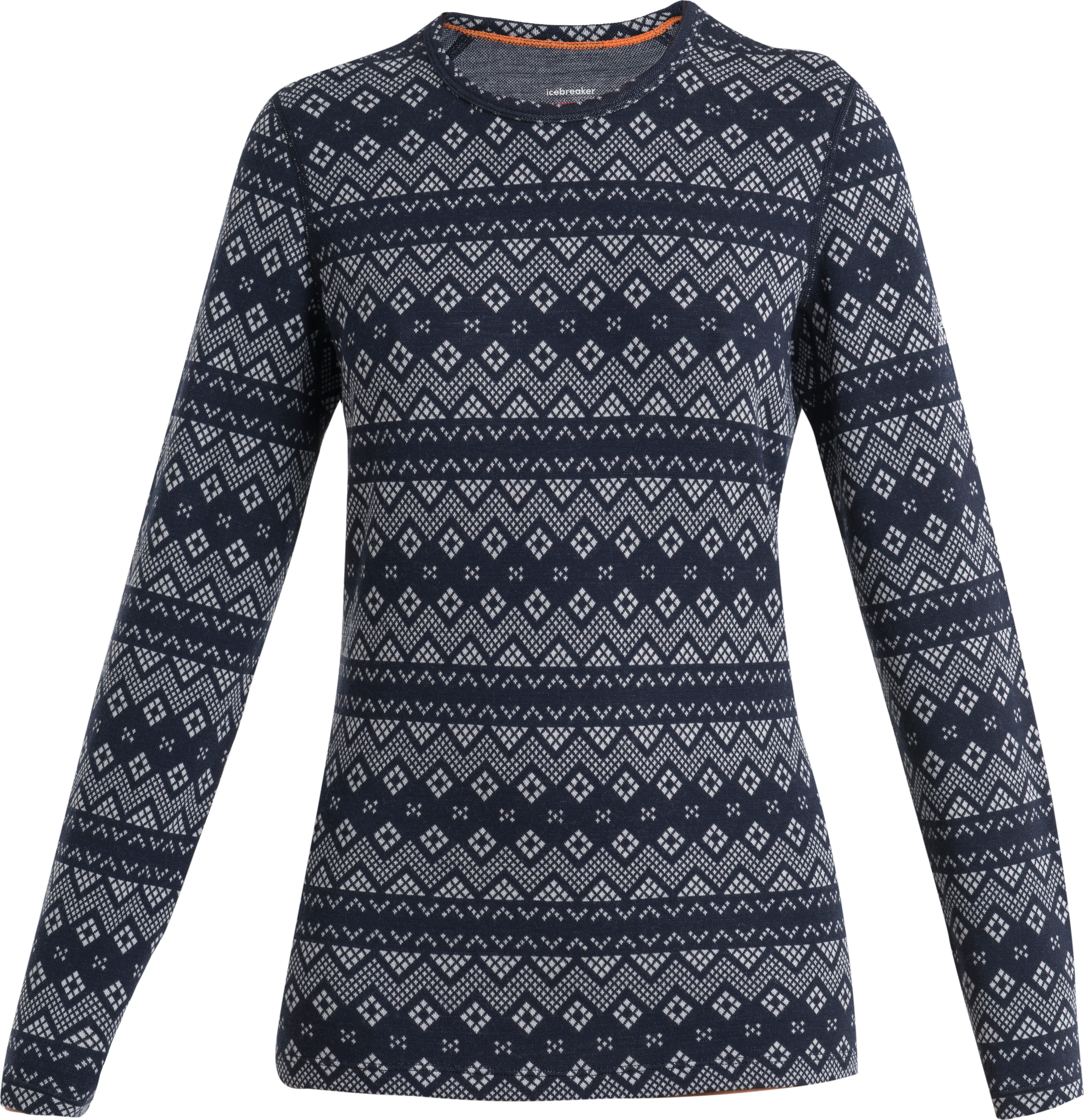 Icebreaker Women’s Mer 260 Vertex Long sleeve Crewe First Snow Midnight Navy/Snow