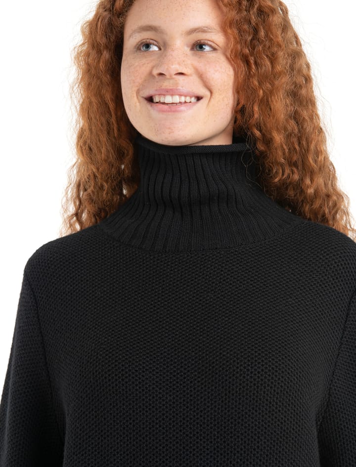 Icebreaker Women's Seevista Funnel Neck Sweater Black Icebreaker