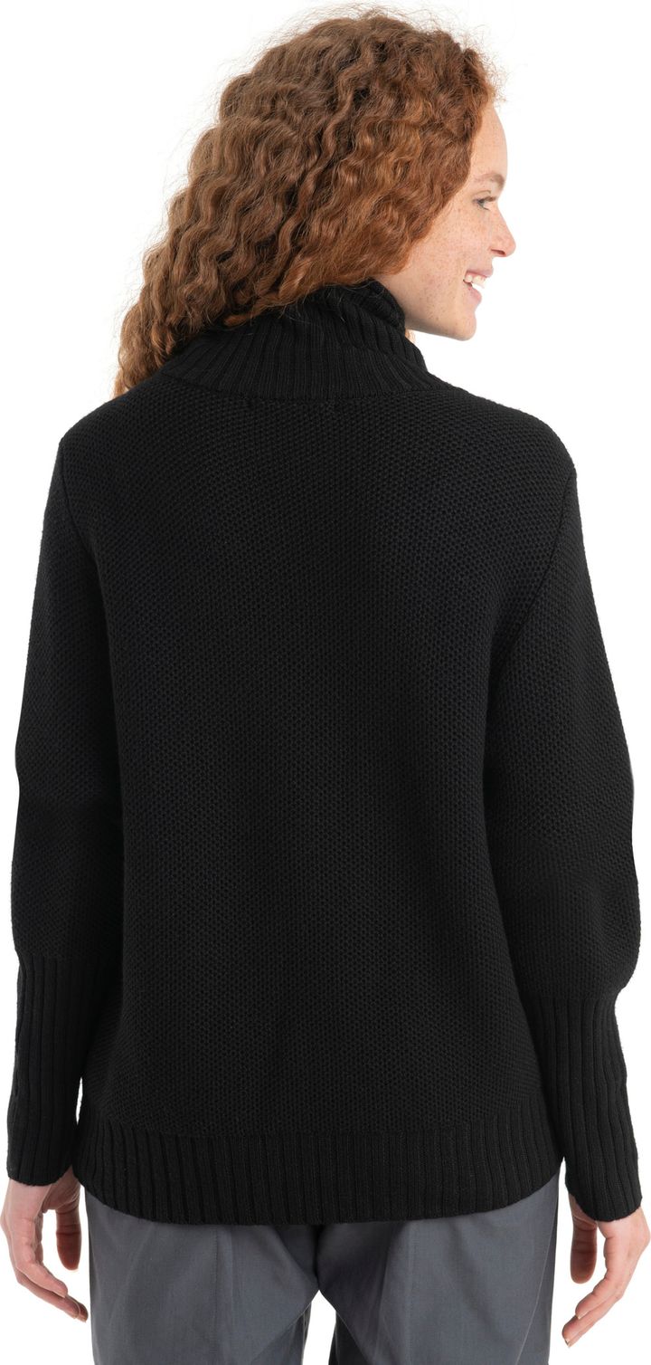 Icebreaker Women's Seevista Funnel Neck Sweater Black Icebreaker