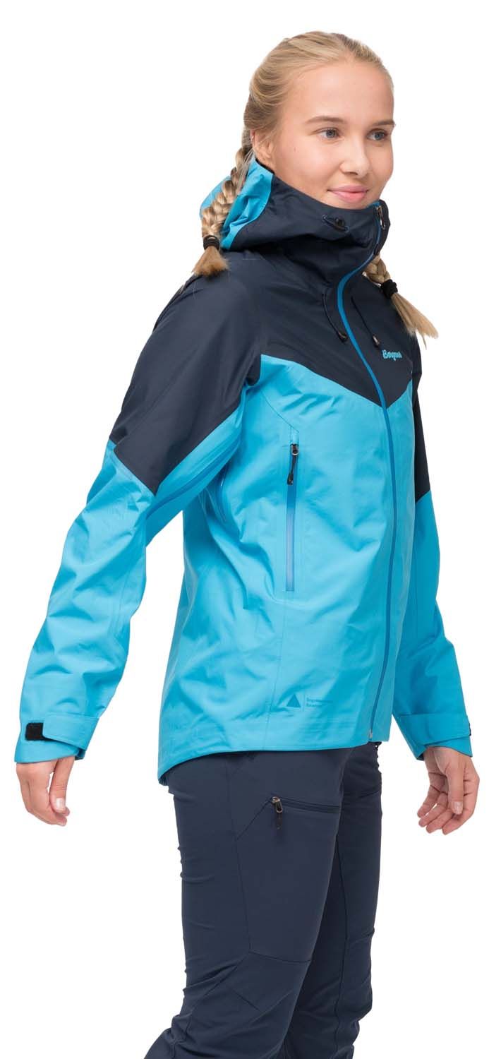 Bergans Women's Rabot Light 3L Shell Jacket Aqua Lagoon/Navy Blue Bergans