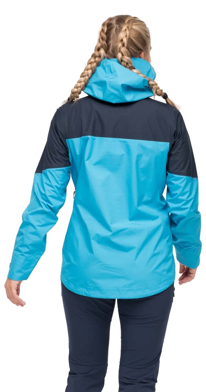 Bergans Women's Rabot Light 3L Shell Jacket Aqua Lagoon/Navy Blue Bergans