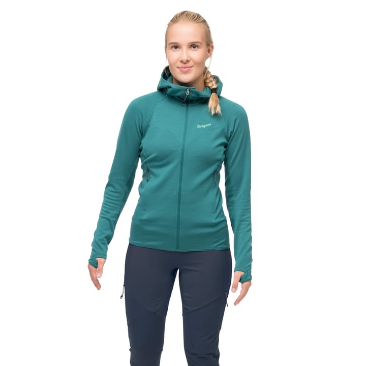 Bergans Women's Tind Merino Hood Jacket  Malachite Green Bergans