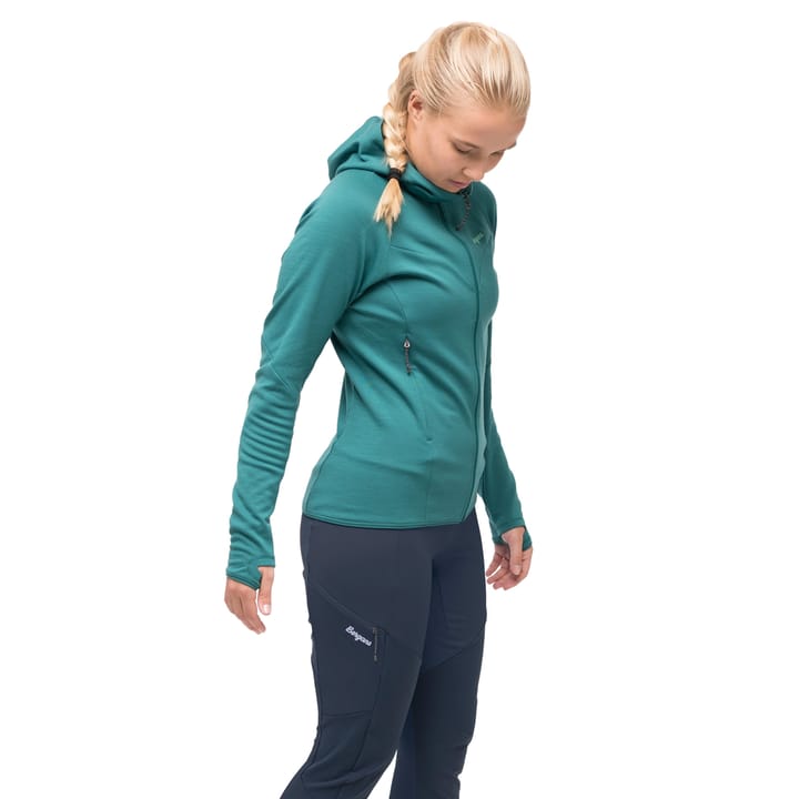 Bergans Women's Tind Merino Hood Jacket  Malachite Green Bergans