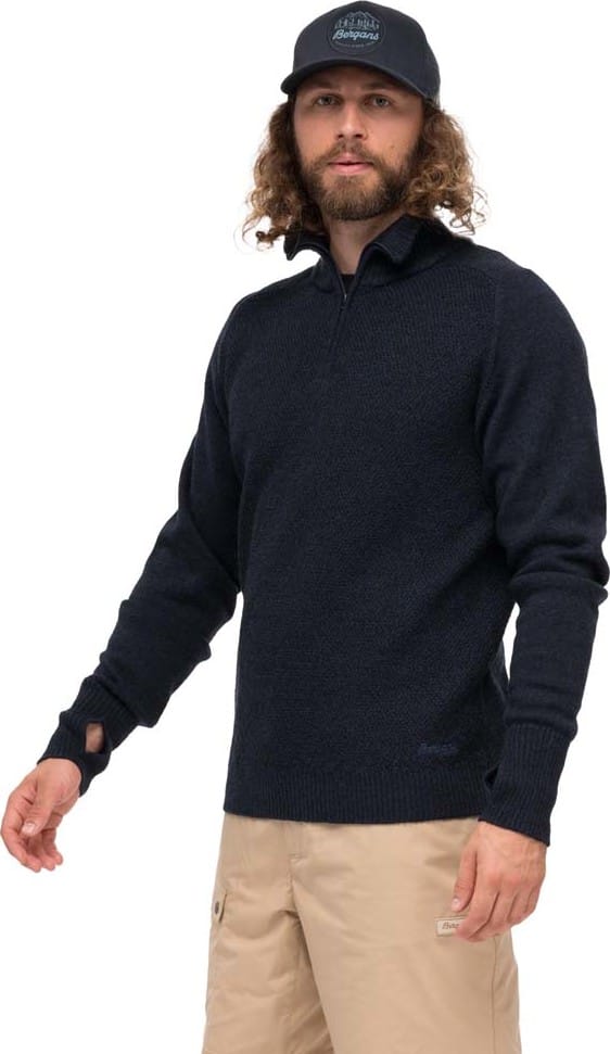 Bergans Men's Ulriken Light Merino Jumper Navy Blue Bergans