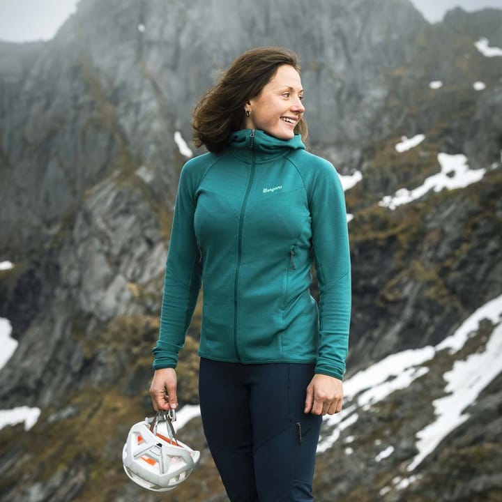 Bergans Women's Tind Merino Hood Jacket  Malachite Green Bergans