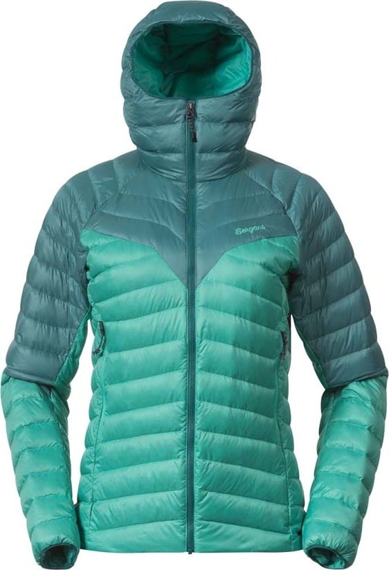 Bergans Women's Tind Light Down Jacket Hood Light Malachite Green/Malachite Green