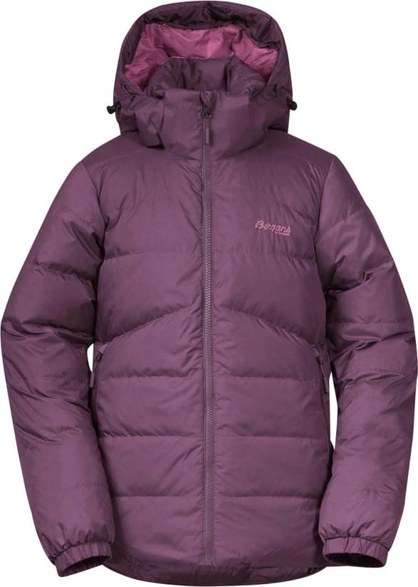 Bergans Youth Girls Røros Down Jacket Dark Ruby Purple Bergans