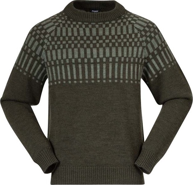 Bergans Men’s Nordmarka Merino Jumper Dark Green Mud/Light Green Mud