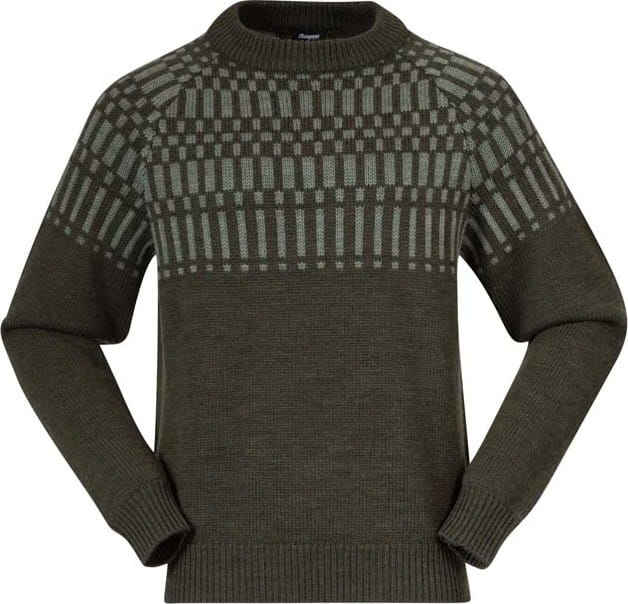 Bergans Men's Nordmarka Merino Jumper Dark Green Mud/Light Green Mud Bergans