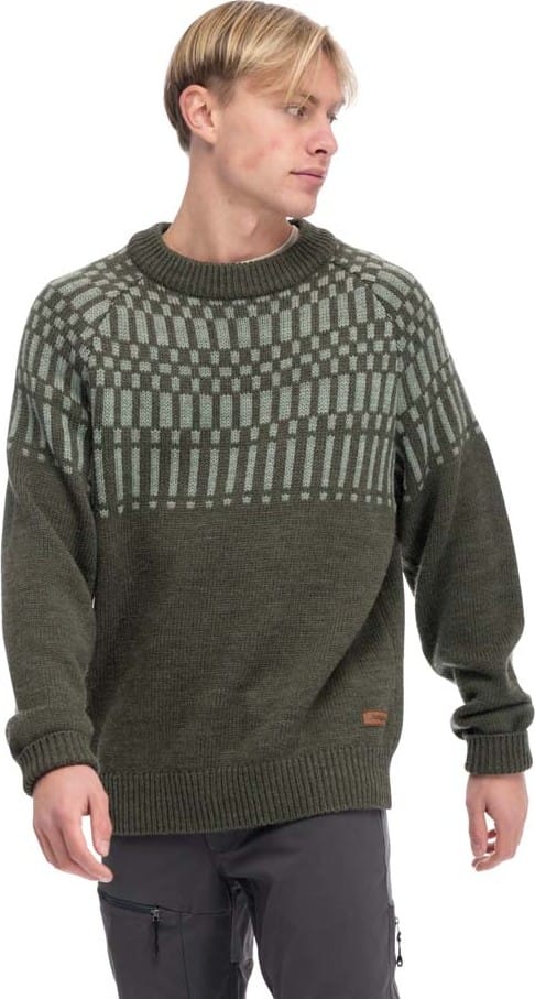 Bergans Men's Nordmarka Merino Jumper Dark Green Mud/Light Green Mud Bergans