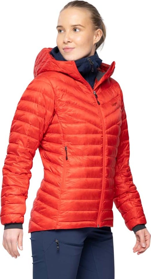 Bergans Women's Rabot Light Down Jacket Hood Fire Red Bergans