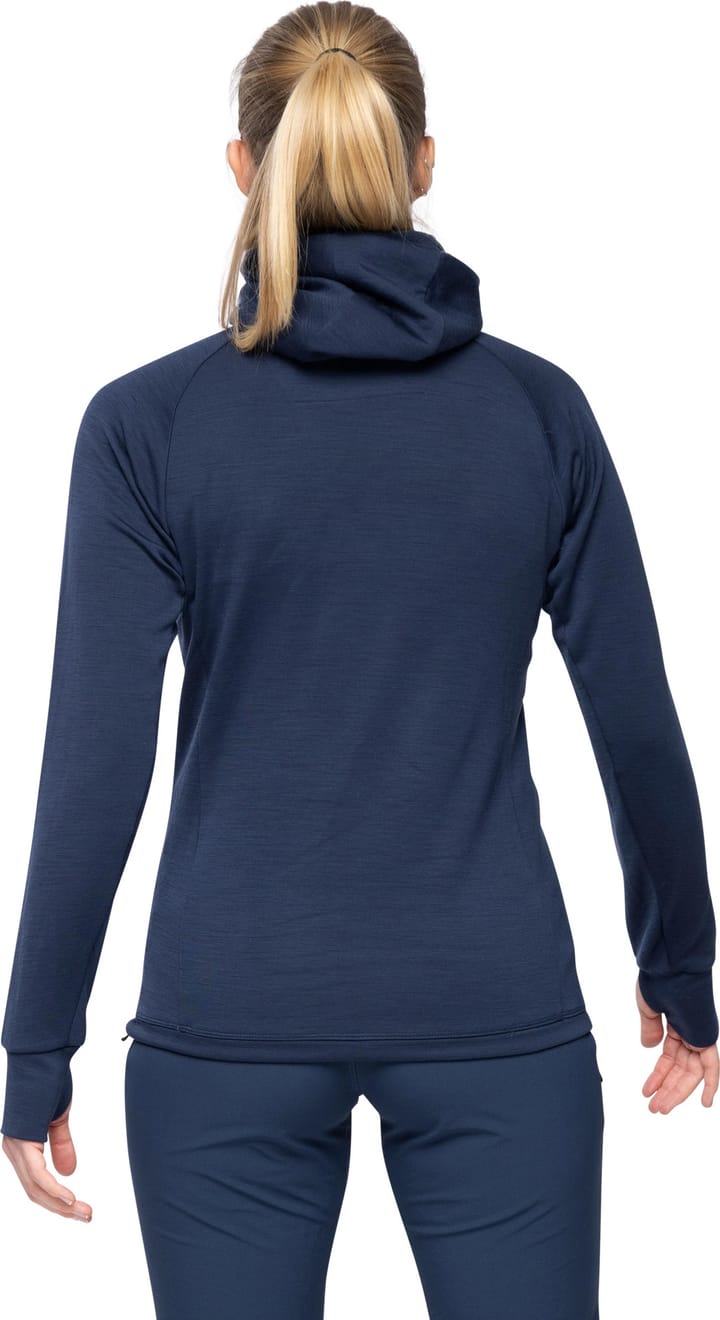 Bergans Women's Rabot Merino Tech Midlayer Hoodie Navy Blue Bergans