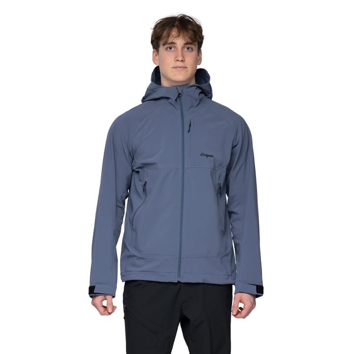 Bergans Men's Vaagaa Softshell Jacket Hood Granite Blue Bergans