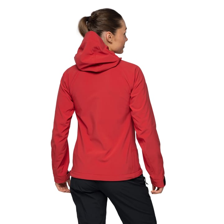 Bergans Women's Vaagaa Softshell Jacket Hood Crimson Red Bergans