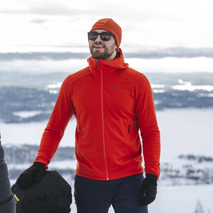 Bergans Men's Rabot Merino Tech Midlayer Hoodie Lava Bergans