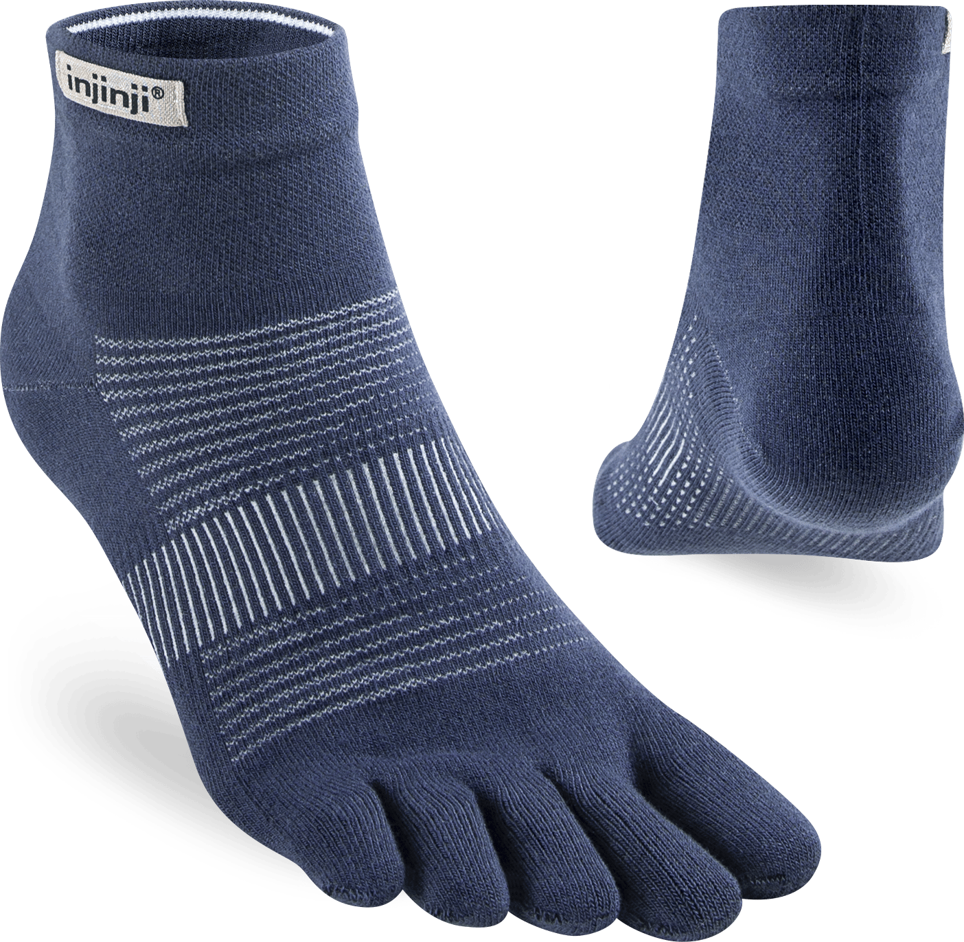 Injinji Men's Run Lightweight Mini-Crew Navy