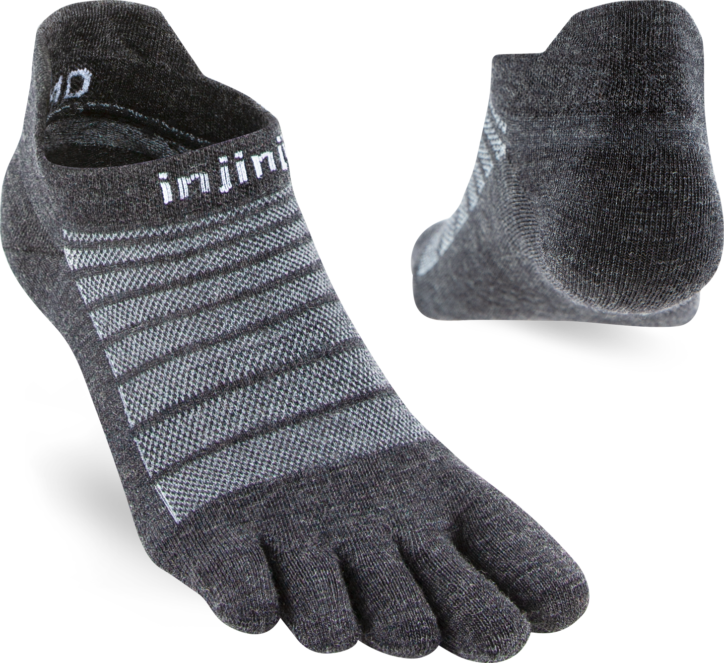 Injinji Men’s Run Lightweight No-Show Wool Slate