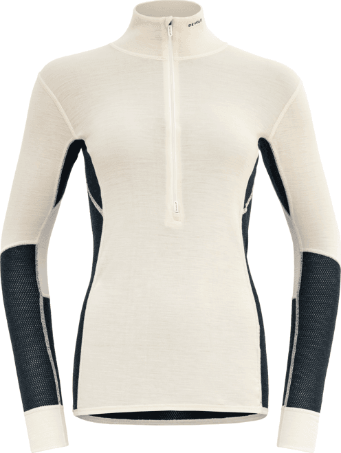 Devold Women's Wool Mesh 190 Zip Neck Ink/Offwhite Devold