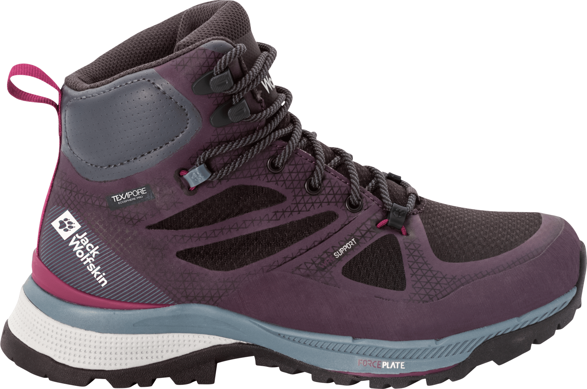 Jack Wolfskin Women s Force Striker Texapore Mid Purple Grey Buy Jack Wolfskin Women s Force Striker Texapore Mid Purple Grey here Outnorth