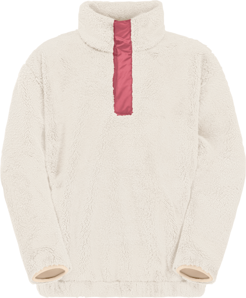 Jack Wolfskin Girls' Teen Halfzip Fleece Cotton White