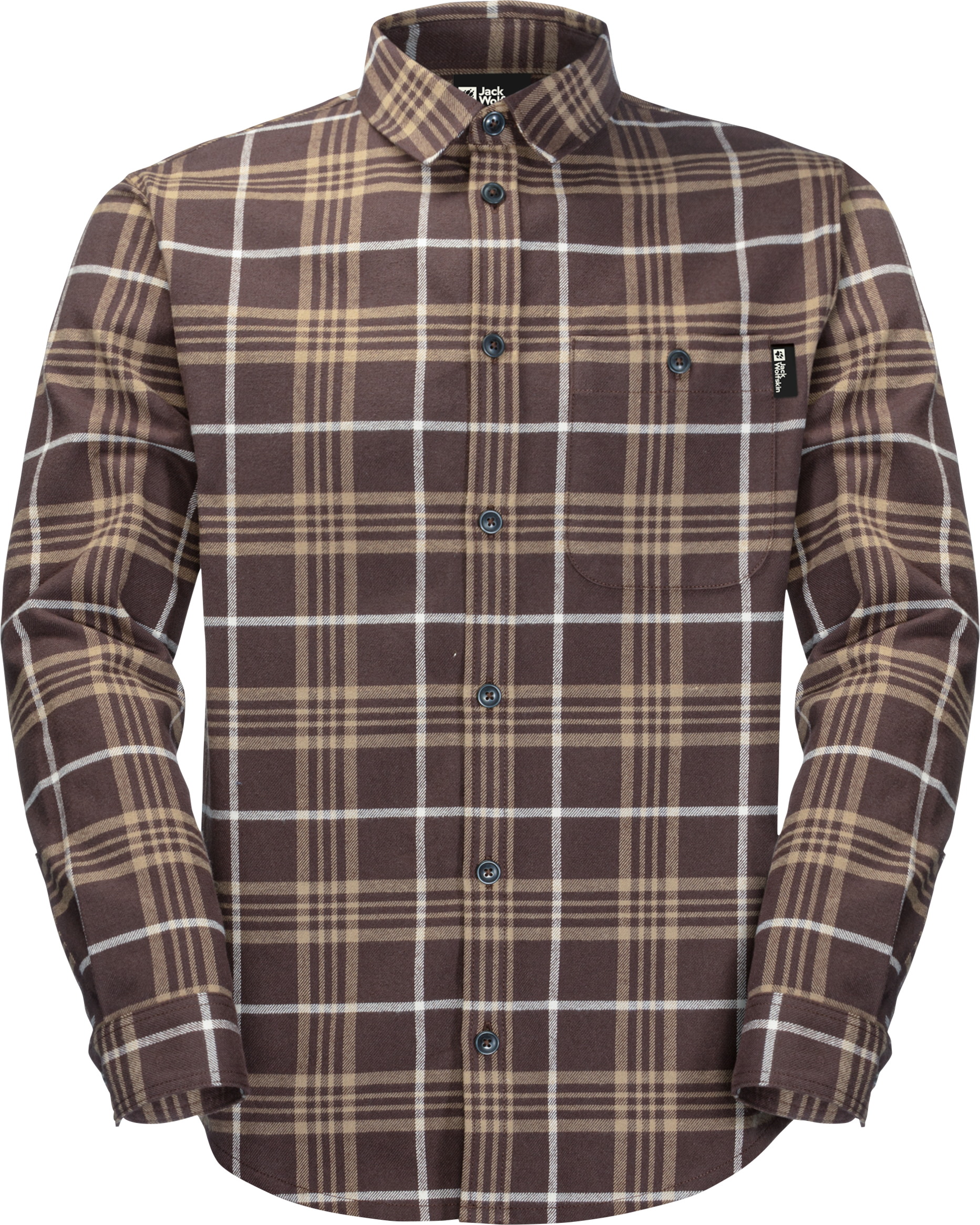 Jack Wolfskin Men’s Cabin View Shirt Dark Oak Checks