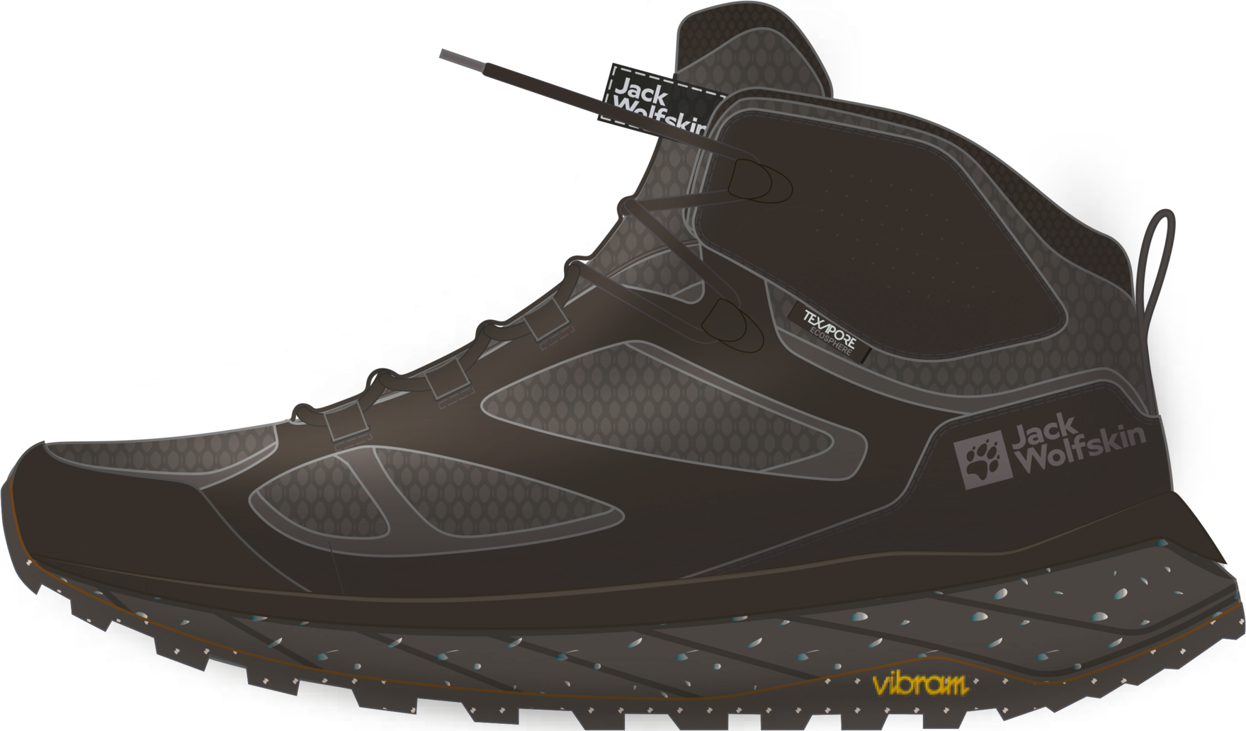 Jack Wolfskin Scarpe da Trekking Uomo - Terraventure Texapore Mid - nero