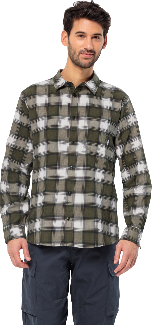 Men\'s Wanderweg Shirt | Checks here Olive Buy | Wanderweg Checks Olive Outnorth Men\'s Dusty Shirt Dusty