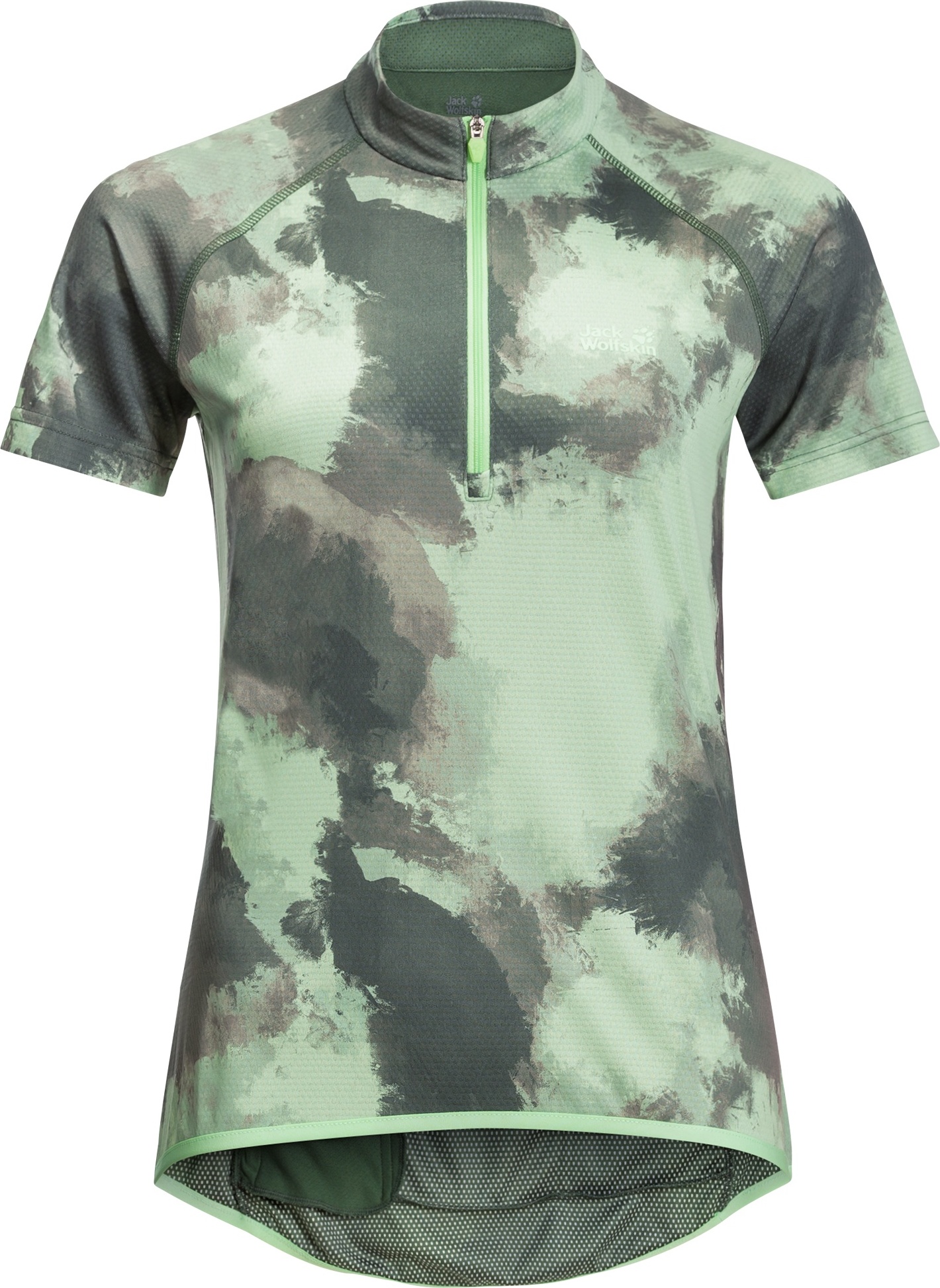 Women’s Tourer Halfzip Print Tee Hedge Green Allover