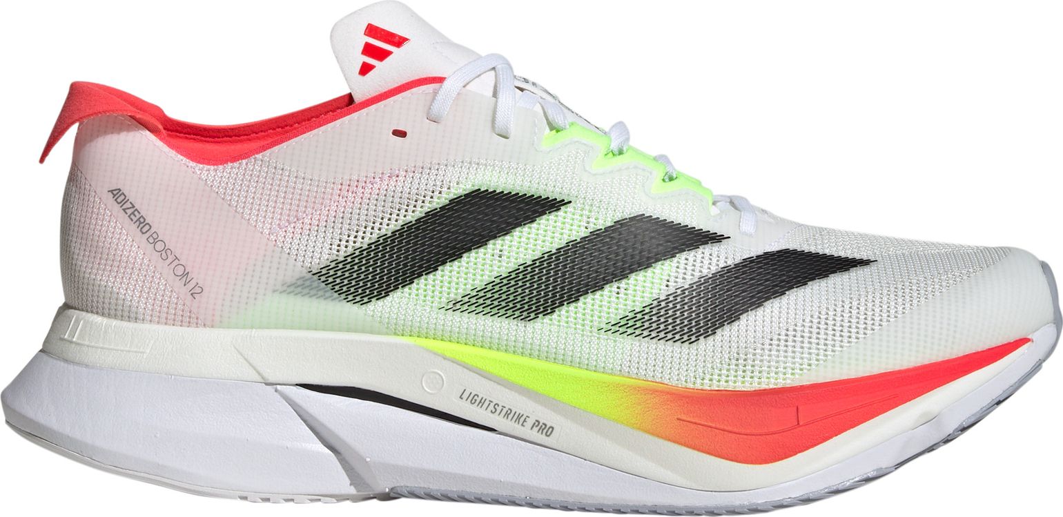 Adidas Men's Adizero Boston 12 Shoes Ftwr White/core Black/lucid Red