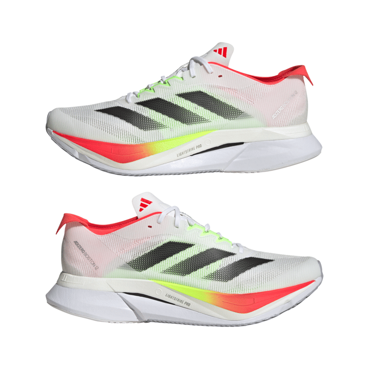 Adidas Men's Adizero Boston 12 Shoes Ftwr White/core Black/lucid Red Adidas