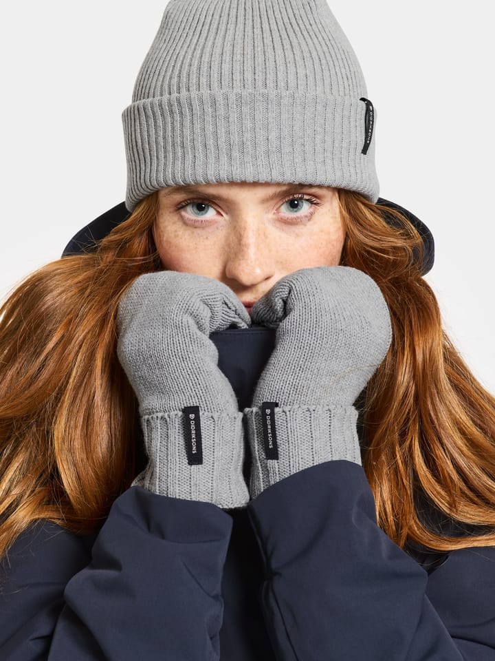 Didriksons Unisex Kaj Mittens 3 Grey Melange Didriksons