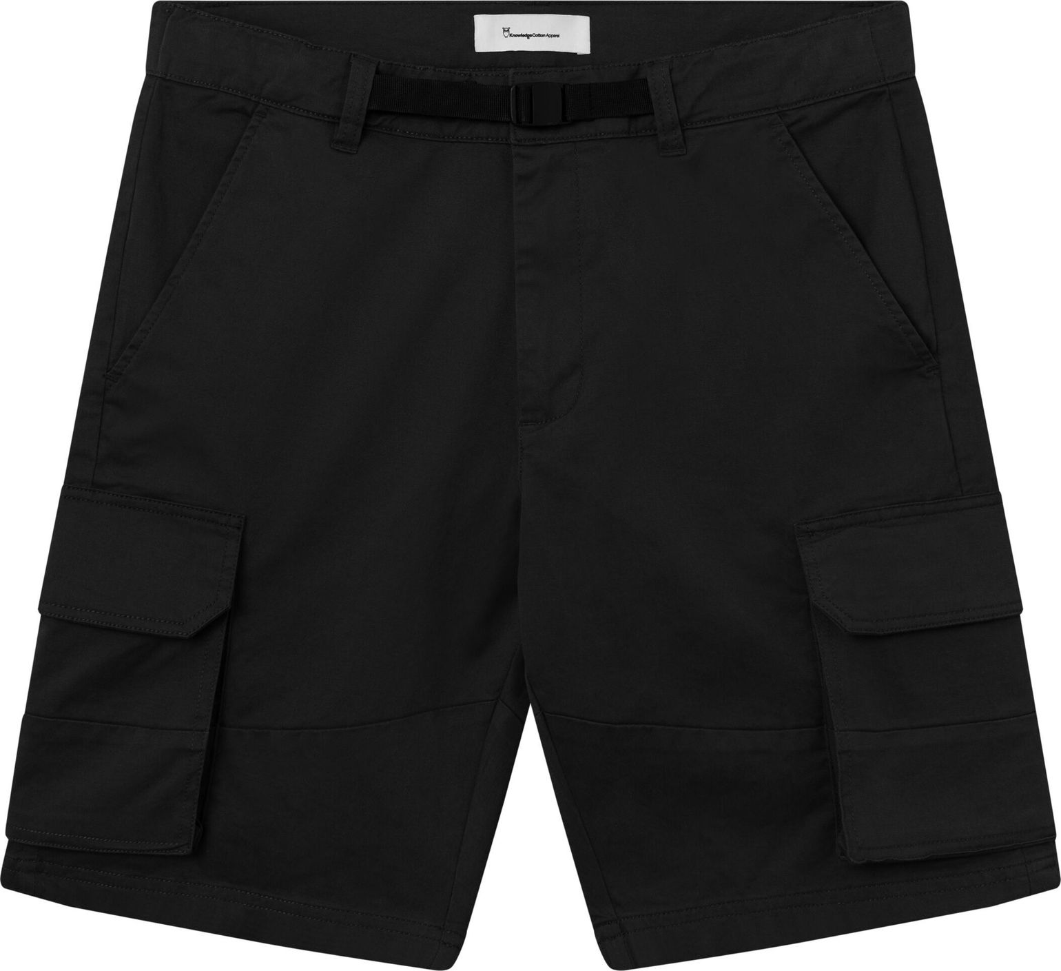 Knowledge Cotton Apparel Men's Cargo Stretched Twill Shorts  Black Jet