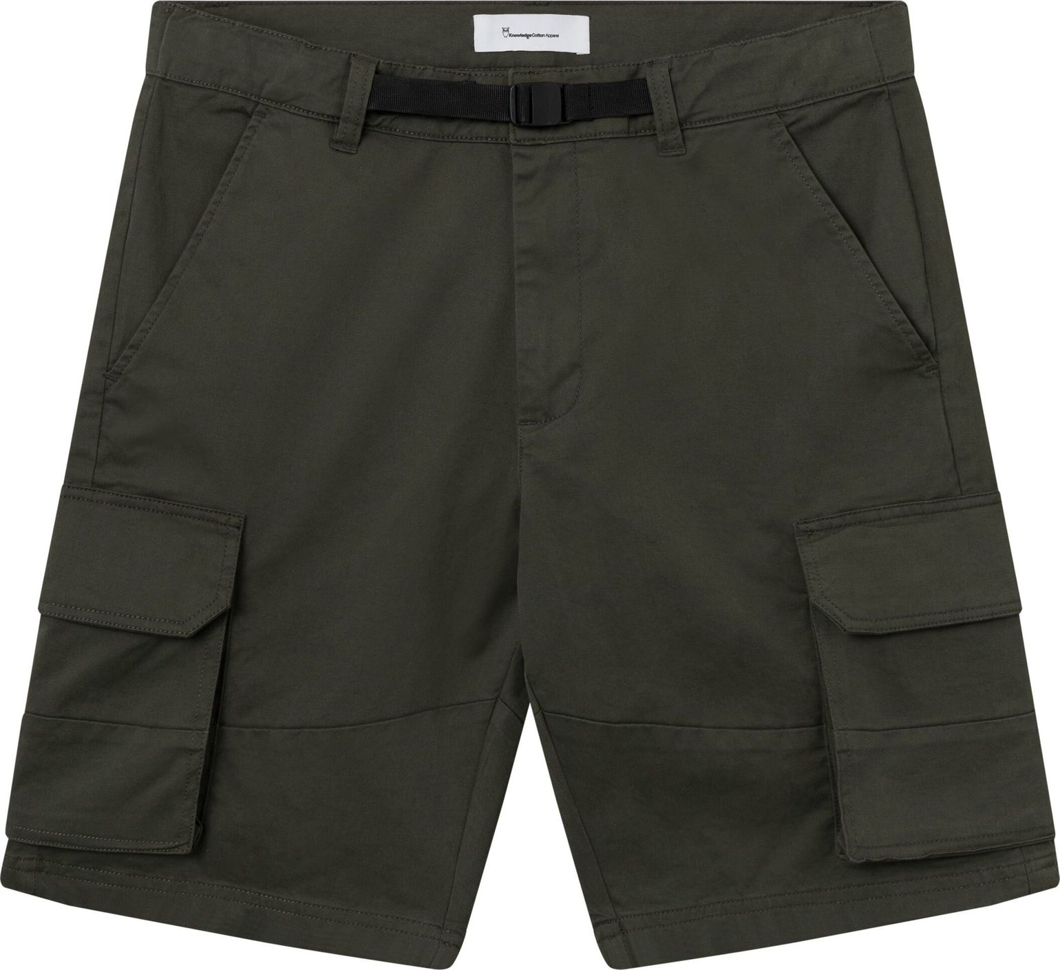 Knowledge Cotton Apparel Men's Cargo Stretched Twill Shorts  Forrest Night