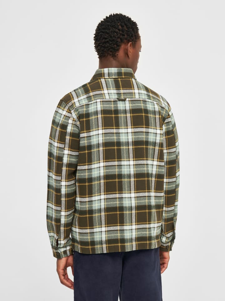 Knowledge Cotton Apparel Men's Big Checked Heavy Flannel Overshirt  Green Check Knowledge Cotton Apparel