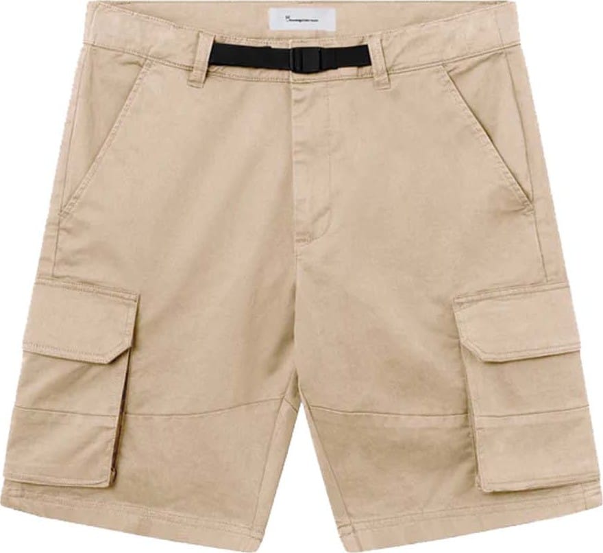 Knowledge Cotton Apparel Men's Cargo Stretched Twill Shorts  Light Feather Gray