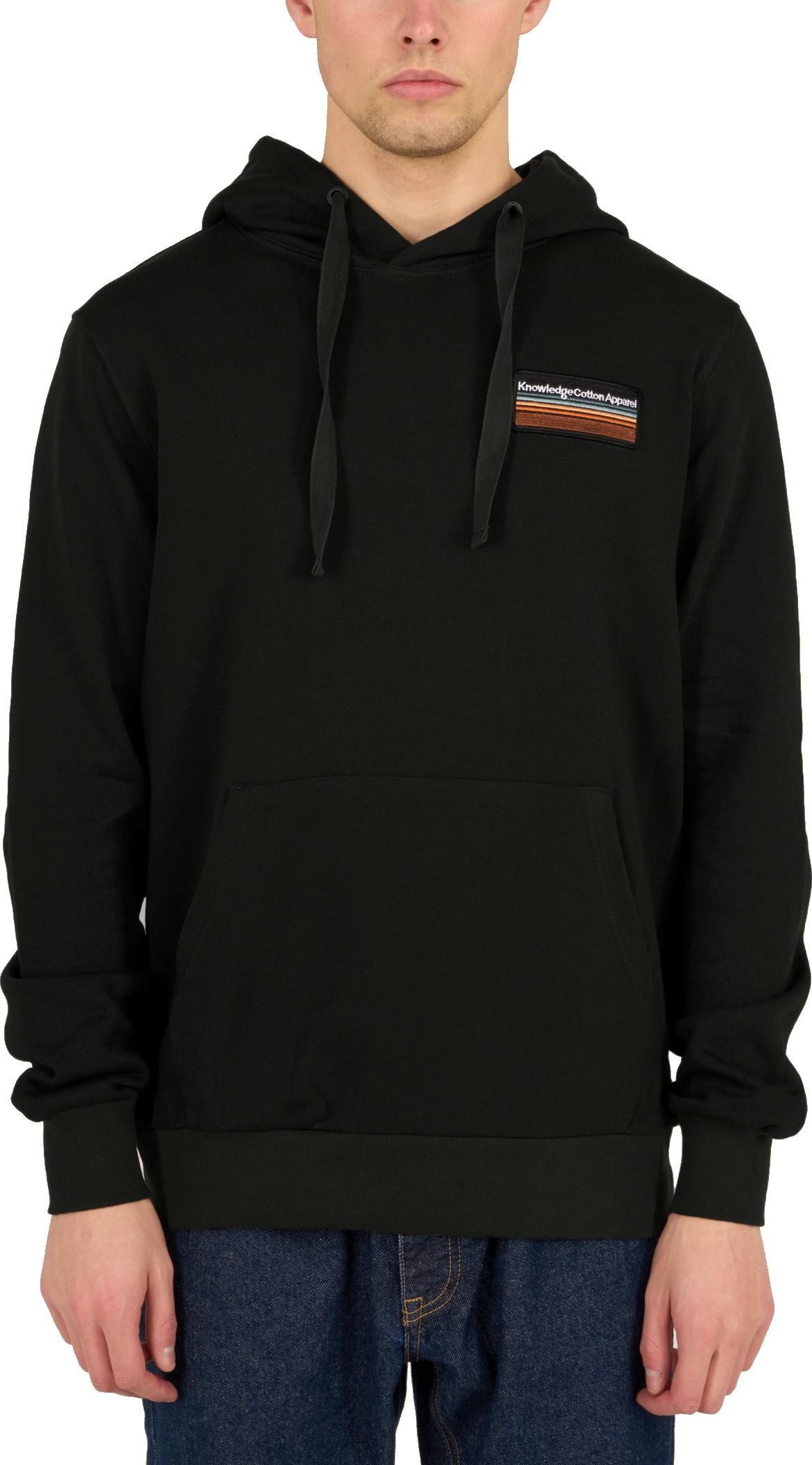 Men’s Oversized Badge Hood Sweat Black Jet